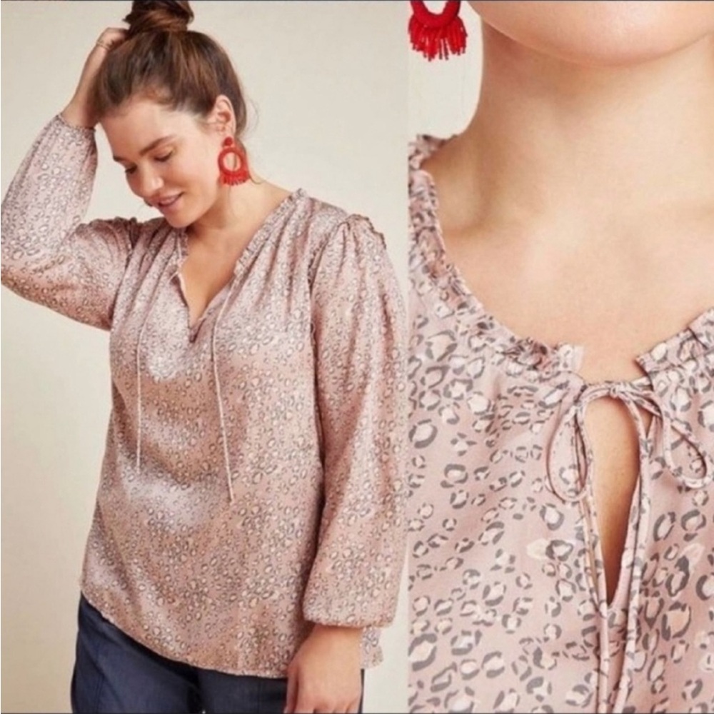 Anthropologie Dolan Miramar Leopard Blouse Size XS